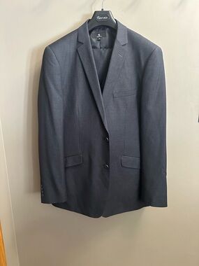 Men's Dark grey Two-Button Suit Jacket vest and pants
